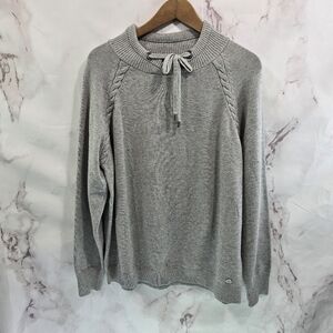 Nils Sweater Womens XL Gray Speckled Confetti Pullover Bow Tie Crew Neck